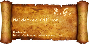 Maldacker Gábor névjegykártya